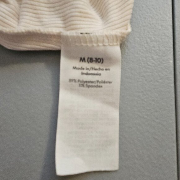 No Boundaries Mock Neck Ribbed Long Sleeve Top โ Cream / Ivory โ Size M (8-10) - Picture 5 of 8